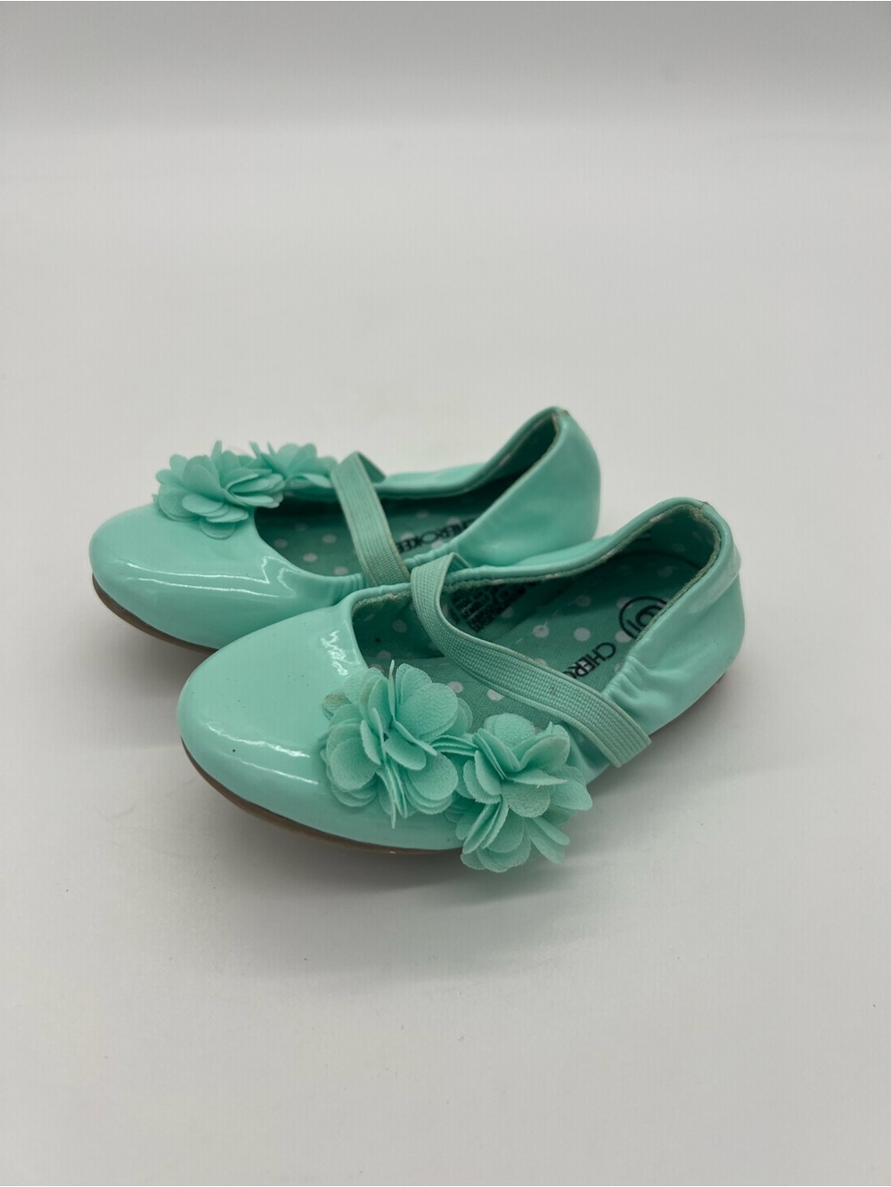 Cherokee Girls Green Floral Shoes Sz 6